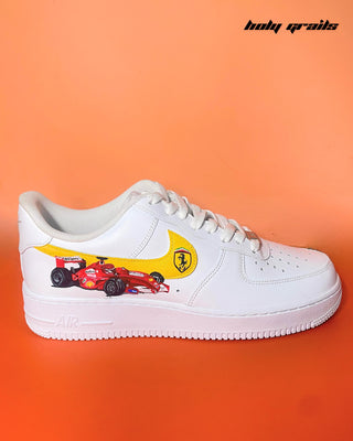 Custom Air Force 1 x Iconic Formula 1 Speed Thrills Themed Sneakers  - Side 1