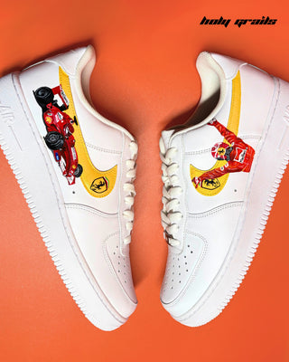 Custom Air Force 1 x Iconic Formula 1 Speed Thrills Themed Sneakers  - Sides