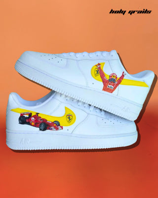 Custom Air Force 1 x Iconic Formula 1 Speed Thrills Themed Sneakers - Sides on Top