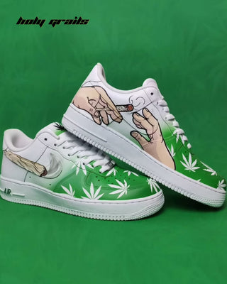 Custom Air Force 1 x Joint Stoner Art Theme Sneaker - Both Sides