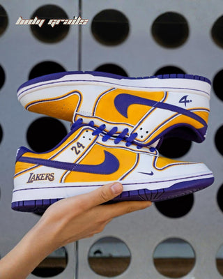 Custom Air Force 1 x Lakers Sports Theme Sneakers - Both Sides