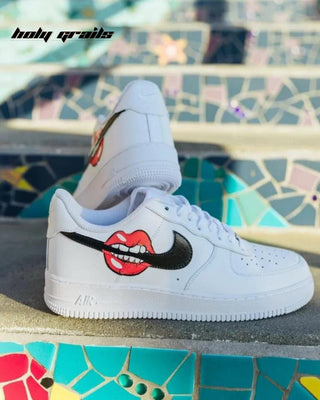 Custom Air Force 1 x Lip Smacking Abstract Theme Sneaker - Side & Back