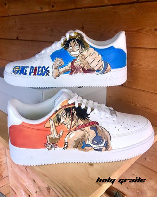 Custom Air Force 1 x Luffy & Ace Anime Sneaker - Both Sides