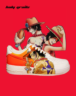 Custom Air Force 1 x Luffy & Ace Anime Sneaker - Side 1