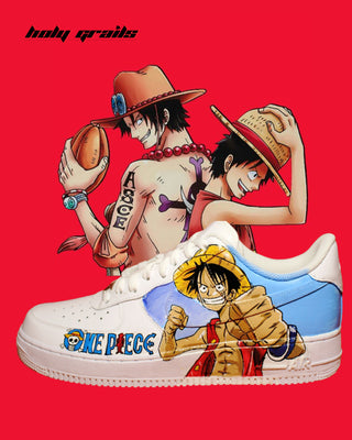 Custom Air Force 1 x Luffy & Ace Anime Sneaker - Side 2