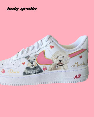 Custom Air Force 1 x Paw Love Pet Theme Sneaker - Public Side 2 Close Up