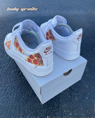 Custom Air Force 1 x Pizza Food Theme Sneaker - Public Side & Back