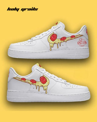 Custom Air Force 1 x Pizza Swoosh Food Theme Sneaker - Public Sides