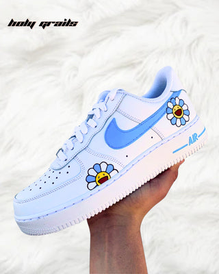 Custom Air Force 1 x Pop A Smile Abstract Theme Sneaker - Side 2 Shoe in Hand