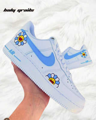 Custom Air Force 1 x Pop A Smile Abstract Theme Sneaker - Sides Shoe in Hand