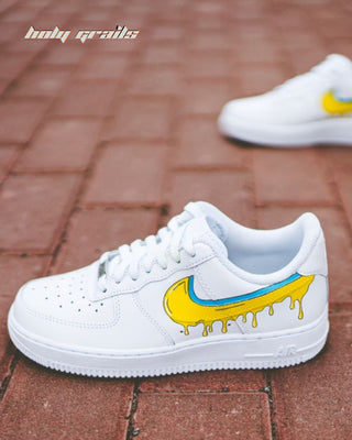Custom Air Force 1 x Primary Drip Swoosh Theme Sneaker - Public Side & Top Close