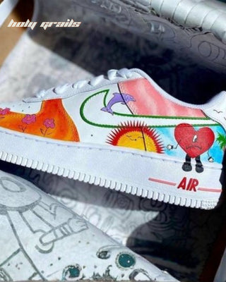 Custom Air Force 1 x Radiant Heart Abstract Theme Sneaker - Side Close Up