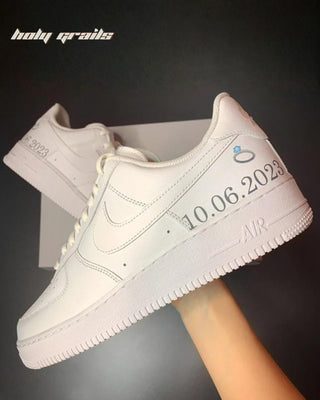 Custom Air Force 1 x Ring it, Wing it Wedding Theme Sneaker - Side 1