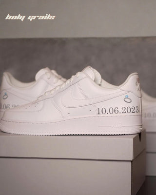 Custom Air Force 1 x Ring it, Wing it Wedding Theme Sneaker - Side 2