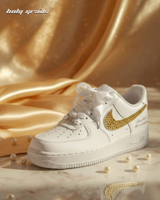 Custom Air Force 1 x Shine Bright Rhinestone Wedding Sneakers - Side