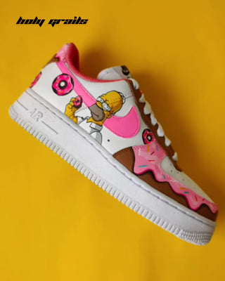 Custom Air Force 1 x Simpson’s Donut Food & Favorite Character Theme Sneaker - Public Side 1