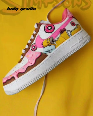 Custom Air Force 1 x Simpson’s Donut Food & Favorite Character Theme Sneaker - Public Side 2
