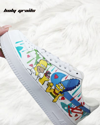 Custom Air Force 1 x Simpsons Love Wedding Theme Sneaker - Side 2