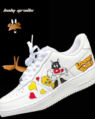 Custom Air Force 1 x Slyvester Favorite Character Theme Sneaker - Side Close Up