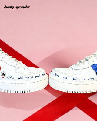 Custom Air Force 1 x Someone's Special Edition Wedding Theme Sneaker - Toe Box Sides Close Up