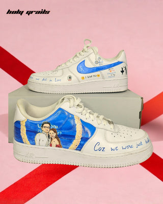 Custom Air Force 1 x Someone's Special Edition Wedding Theme Sneaker - Both Sides 2 on Box