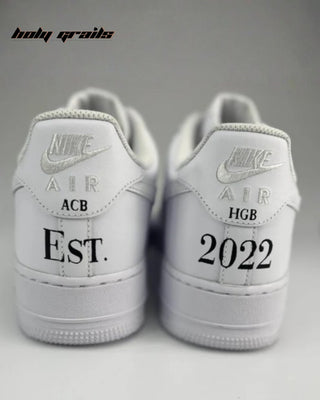 Custom Air Force 1 x Special Date Wedding Theme Sneaker - Back