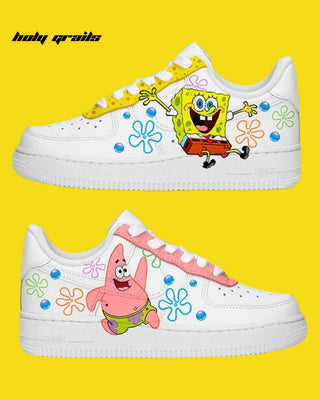 Custom Air Force 1 x Sponge Bob Favorite Character Theme Sneaker - Both Outer Sides