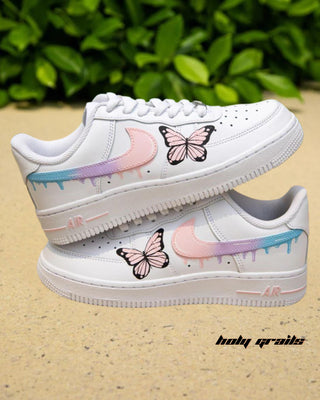 Custom Air Force 1 x Spring Pastels Abstract Theme Sneaker - Sides