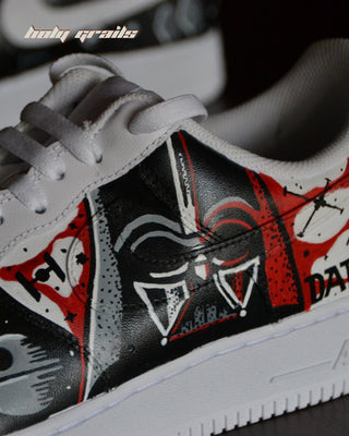 Custom Air Force 1 x Star Wars Black TV Series & Movies Theme Sneaker - Public Side 2 Close Up