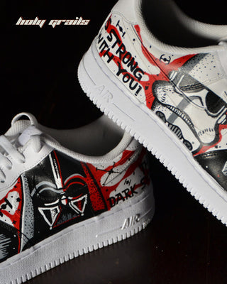 Custom Air Force 1 x Star Wars Black TV Series & Movies Theme Sneaker - Public Sides Close Up