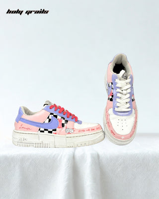 Custom Air Force 1 x Swiftheart Pastel Pop Culture Theme Sneaker - Outer Side & Top