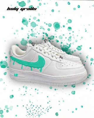 Custom Air Force 1 x Turquoise Turtle Drip Swoosh Theme Sneaker - Public Side