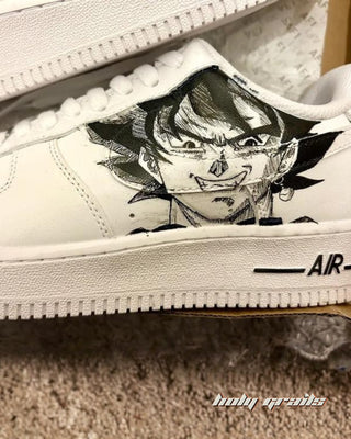 Custom Air Force 1 x Vintage Goku Anime Theme Sneaker - Side 2