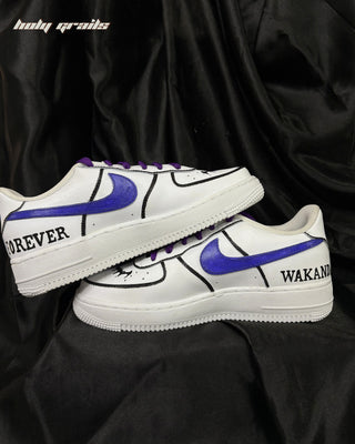 Custom Air Force 1 x Wakanda Forever Marvel Theme Sneaker - Inner Sides