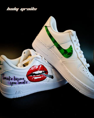 Custom Air Force 1 x Weed Mouth Stoner Art Sneaker - Both Sides 2
