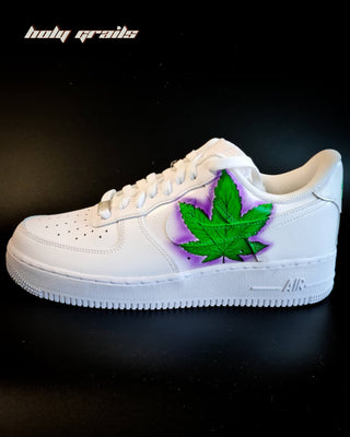 Custom Air Force 1 x Weed Mouth Stoner Art Sneaker - Public Side