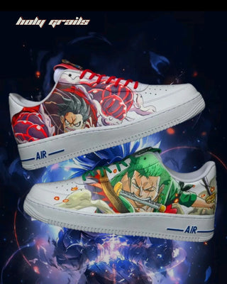 Custom Air Force 1 x Zoro x Luffy Anime Theme Sneaker - Both Public Sides