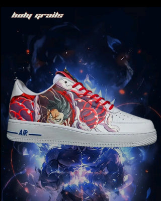 Custom Air Force 1 x Zoro x Luffy Anime Theme Sneaker - Luffy - Public Side