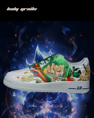 Custom Air Force 1 x Zoro x Luffy Anime Theme Sneaker - Zoro - Public Side