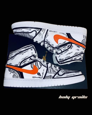 Custom Air Jordan 1 Mid x Insanity Abstract Theme Sneaker - Sides 2