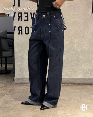 Girl in 'Vogue' Indigo Blue Wash Premium Denims Wide Fit Jeans HG x Charactr - Front Side