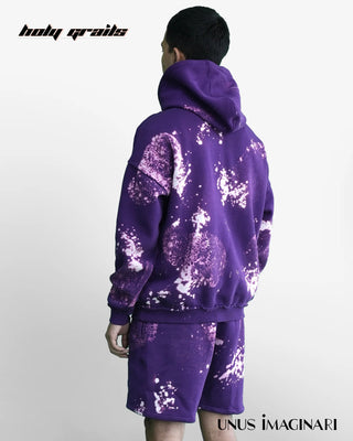 Guy In Streetwear Style 'Unpurpled' Purple 340 GSM 100% Cotton Oversize Hoodie HG x Unus Imaginari - Back