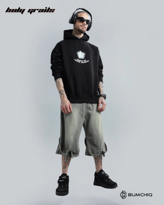 Guy Standing in Streetwear 'Star' Black 350-370 GSM 100% Cotton DTF Print Oversize Hoodie HG x Bumchiq - Side 2