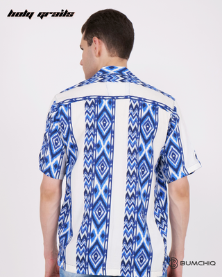 Guy in Streetwear Style 'Canvas Blue' Rayon Shirt - Back