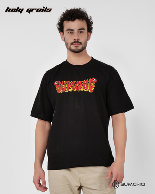 Guy in Streetwear Style 'Deadpool' Black 240 GSM French Terry Cotton T-Shirt - Front