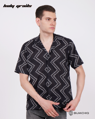 Guy in Streetwear Style 'Moroccan Black' Rayon Shirt - Front