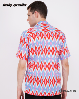 Guy in Streetwear Style 'Pochumpally Ikat' Multi-color Cotton Shirt - Back