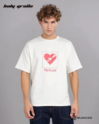 Guy in Street Style 'Adore You' White 240 GSM 100% Terry Cotton Screen Printed Oversize Graphic Tee HG x Bumchiq - Front