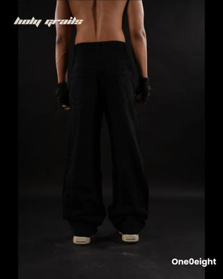 Guy in Street Style 'Blackout X-12' Black Multi Pocketed Utility Cargo Pants HG x One0eight - Back