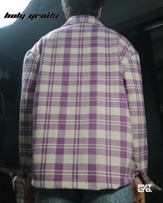 Guy in Street Style 'Blush Pink' Unisex Check 280 GSM Cotton Heavyweight Full Sleeve Boxy Fit Shirt HG x Pvt Ltd - Back